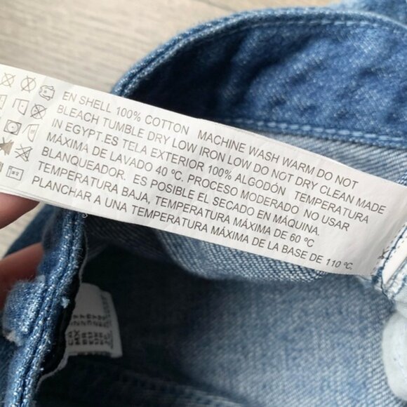 Forever21 Women's Straight Leg Jeans High Rise Waist Distressed Blue denim 27 - Picture 9 of 10